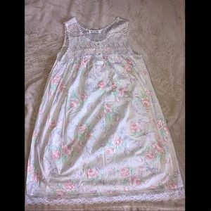 Christian Dior Vintage Cloth and Lace Floral Nightgown